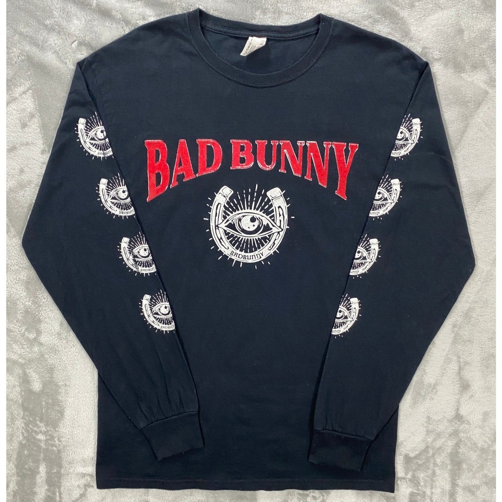 Bad Bunny Most Wanted Tour Long Sleeve Tshirt Men Medium Black 2024 Concert Fan